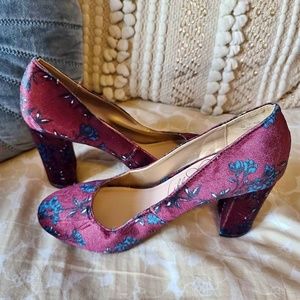 Floral Block Heels